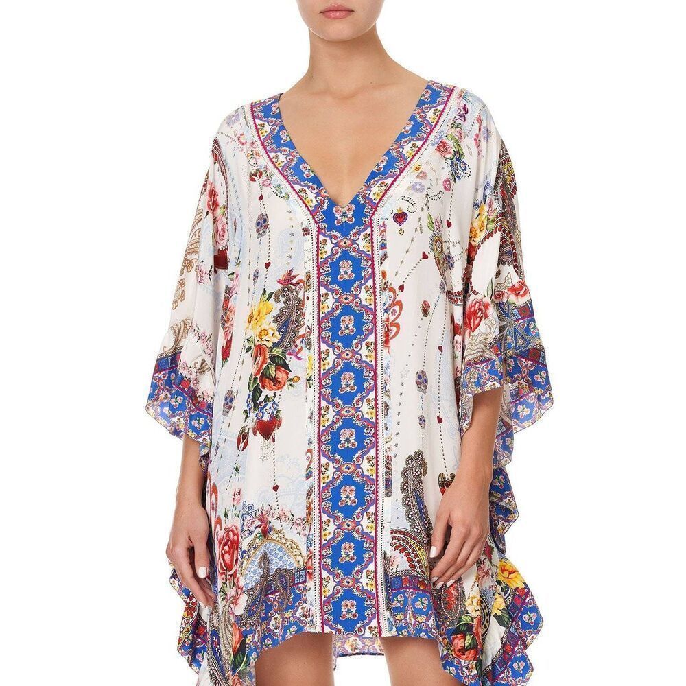 CAMILLA v-neck kaftan with ruffle sleeve, Frida Freedom One Size $699